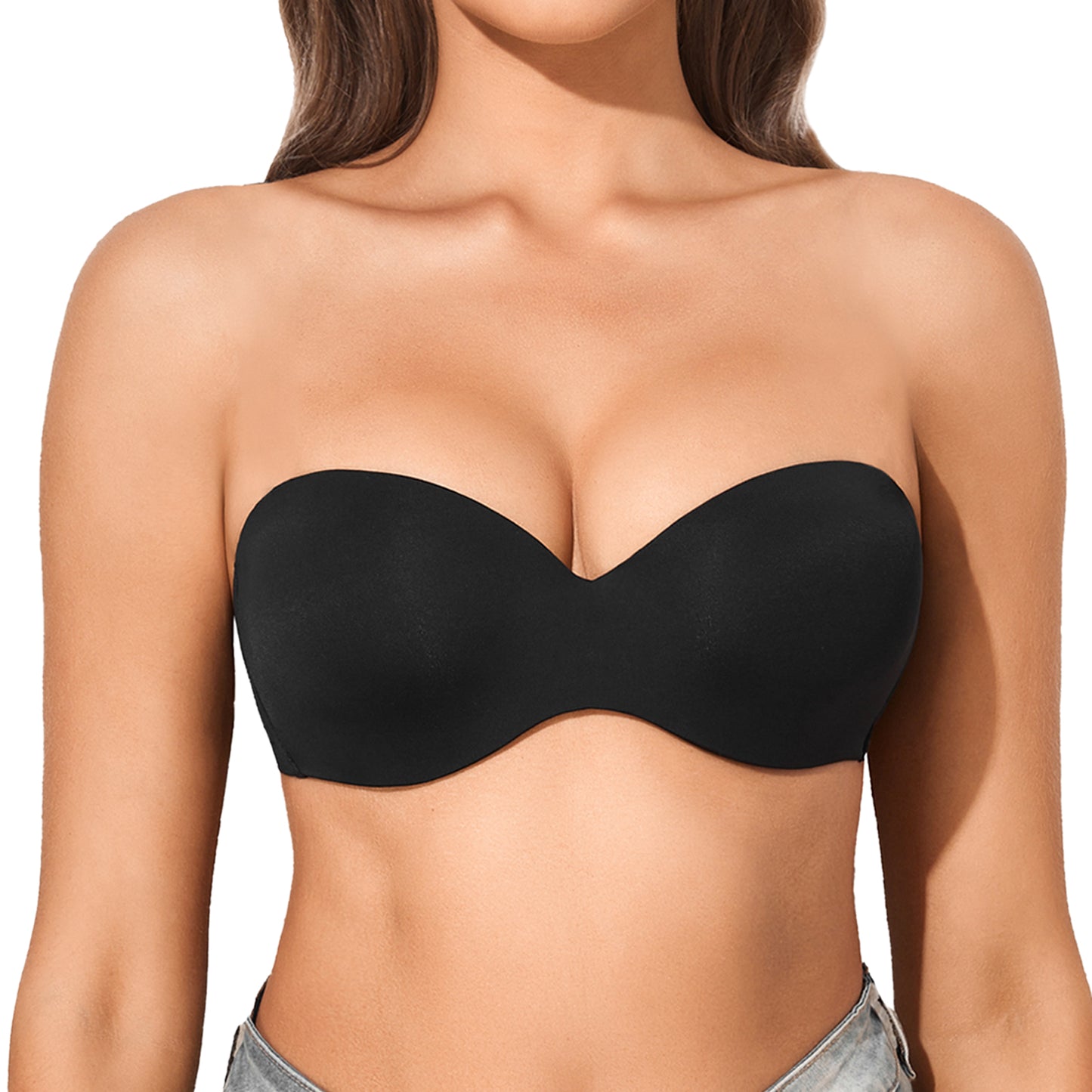 Eleplus 3-Pack Women's Multiway Strapless Bras Push Up Non Slip Lightly Lined Convertible Bra
