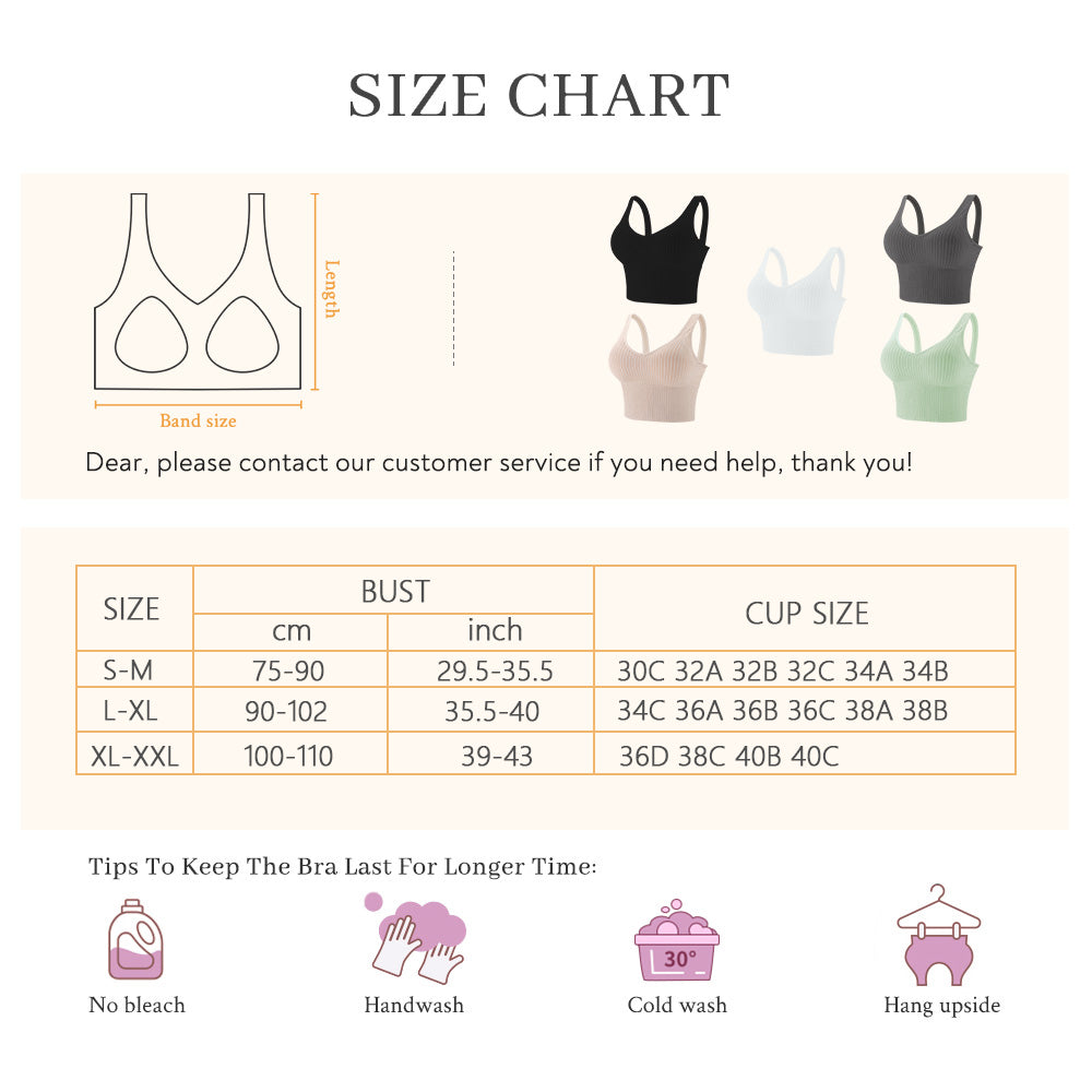 Eleplus 4 Pieces Comfy Cami Bra for Women Crop Top Yoga Bralette Longline Padded Lounge Bra Pack of 4