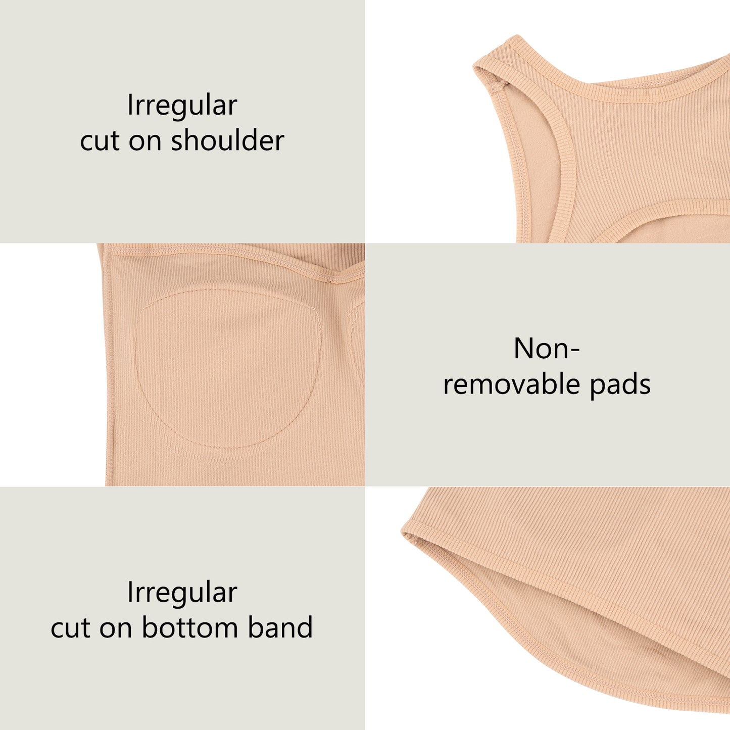 Eleplus 2 Pieces High Neck Workout Crop Tops for Women Basic Sleeveless Ribbed Tank Top Cami Yoga Sports Bras Pack