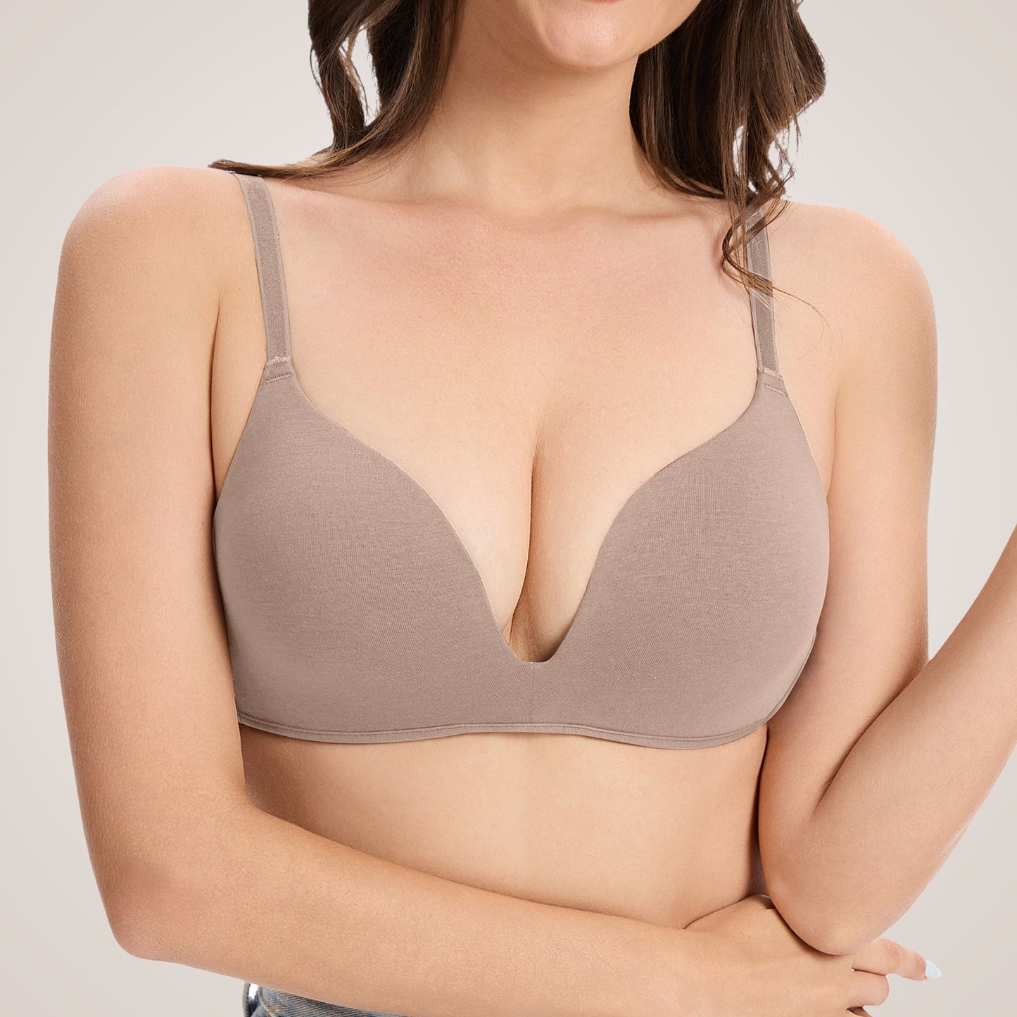 Eleplus 3 Pieces Lightly Lined Wireless Bras Womens Comfy T Shirt Bra Pack