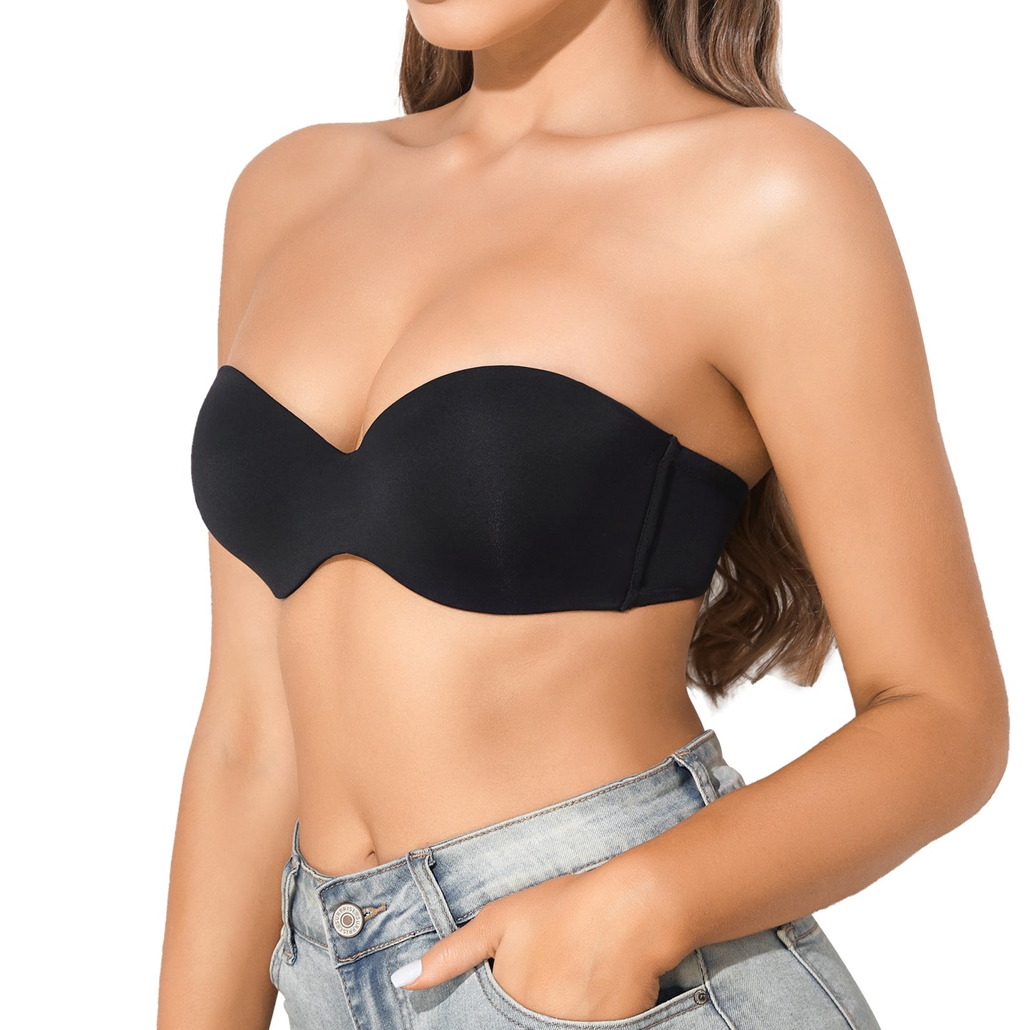 Eleplus 3-Pack Women's Multiway Strapless Bras Push Up Non Slip Lightly Lined Convertible Bra