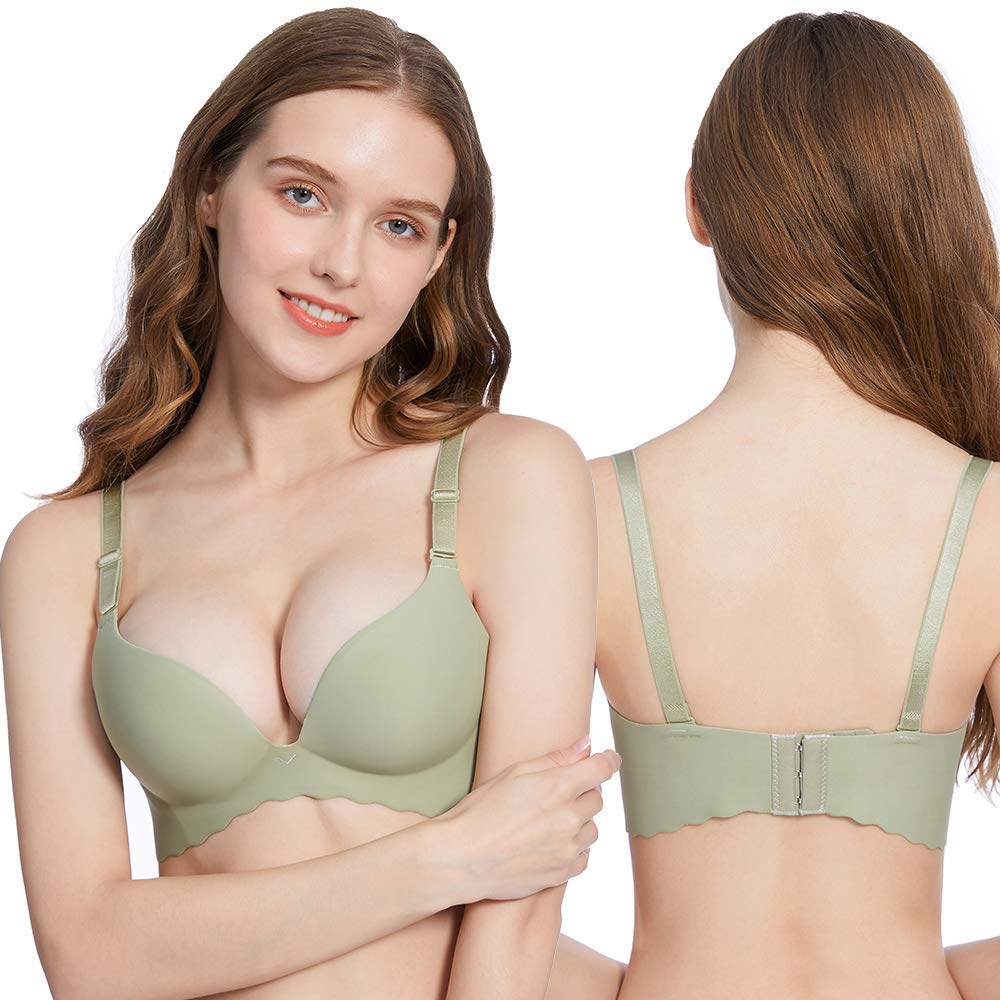 Eleplus Pack of 5 Women Comfort No Wire Bras Seamless No Show Bra Pack