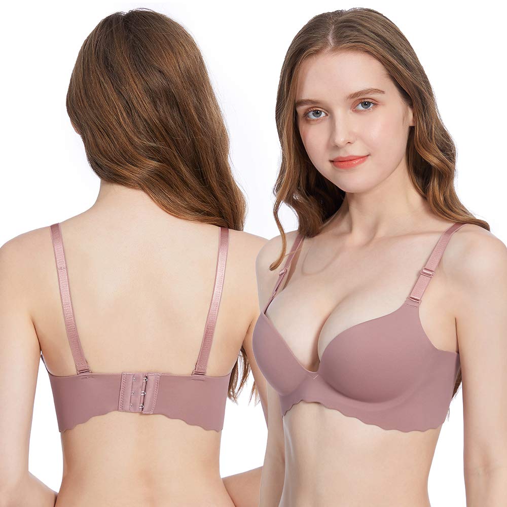 Eleplus Pack of 5 Women Comfort No Wire Bras Seamless No Show Bra Pack